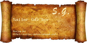 Sailer Gábor névjegykártya